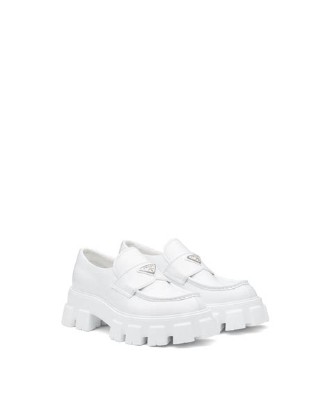 prada monolith loafers white|platform loafers prada.